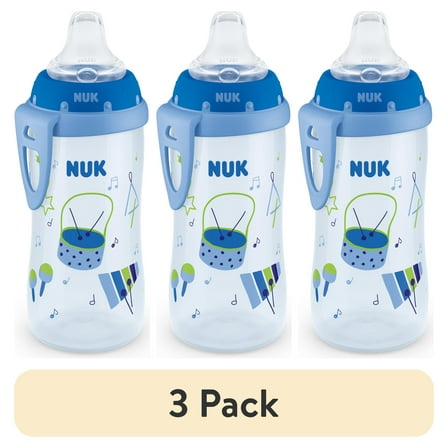 (3 pack) NUK Toddler Active Cup, 10 oz Soft Spout Sippy Cup, 12+ Months, 1 Pack, Boys