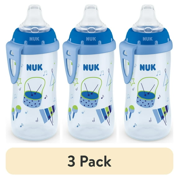 (3 pack) NUK Toddler Active Cup, 10 oz Soft Spout Sippy Cup, 12+ Months, 1 Pack, Boys