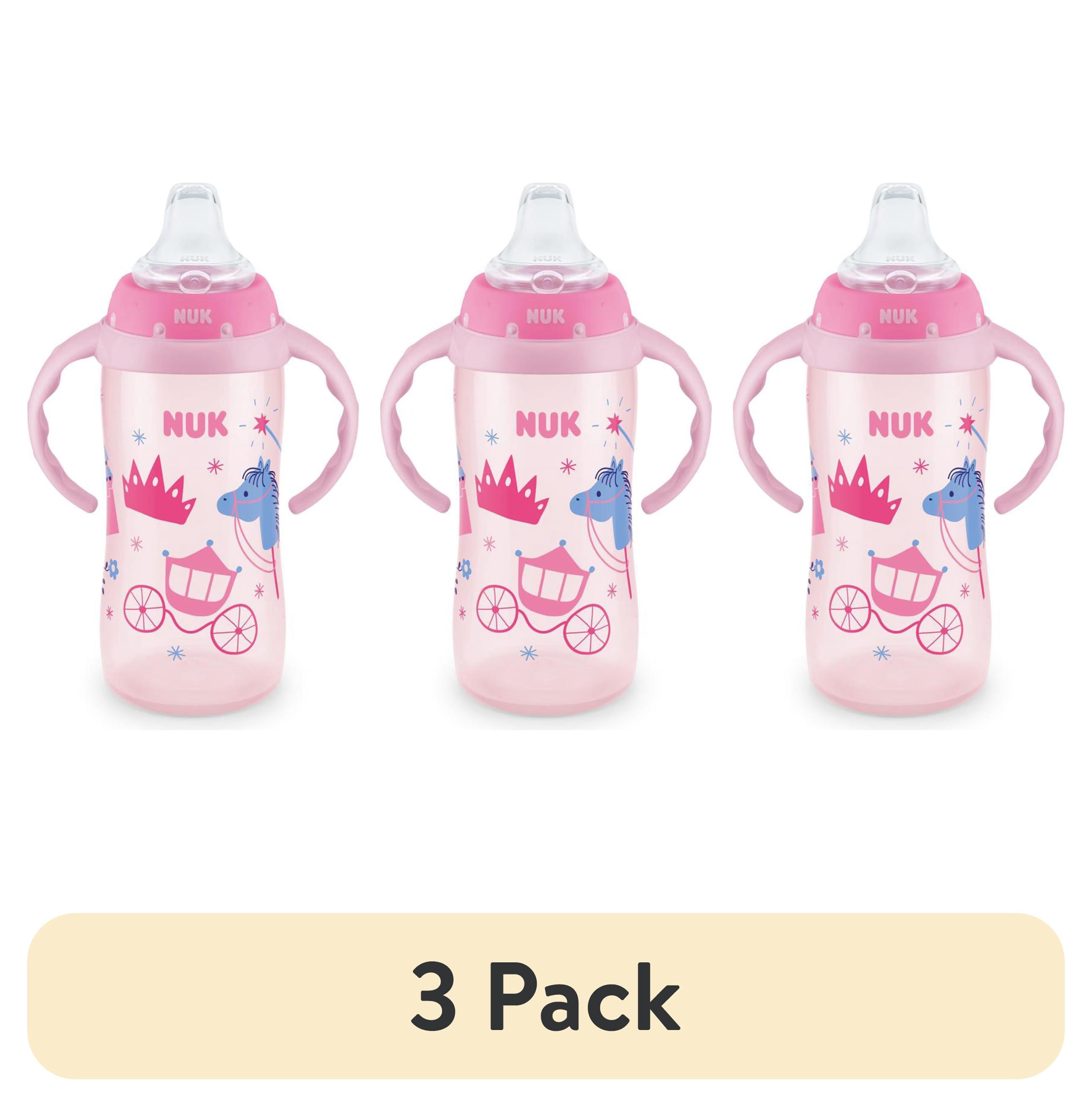 (3 pack) NUK Learner Cup, 10 oz Soft Spout Sippy Cup, 1-Pack, Girl
