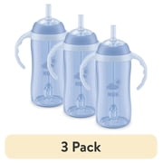 3 pack NUK Learner Straw Cup, 10 oz, Blue, Unisex