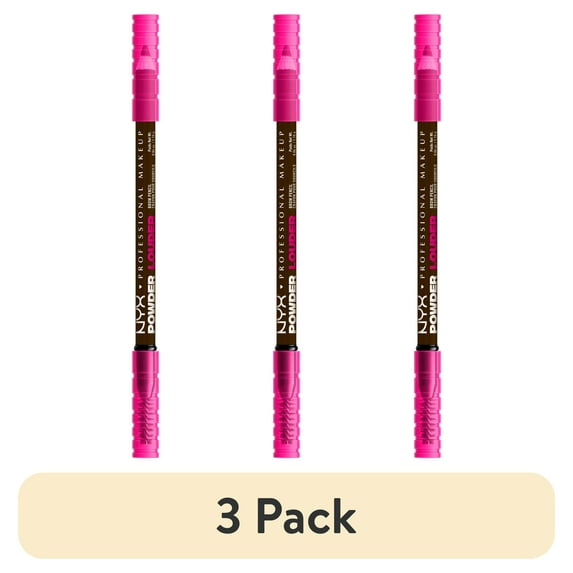 (3 pack) NYX Professional Makeup Brow Powder Louder, Brow Pencil, Ash Brown, 1 Count, Ash Brown, 0.04 oz