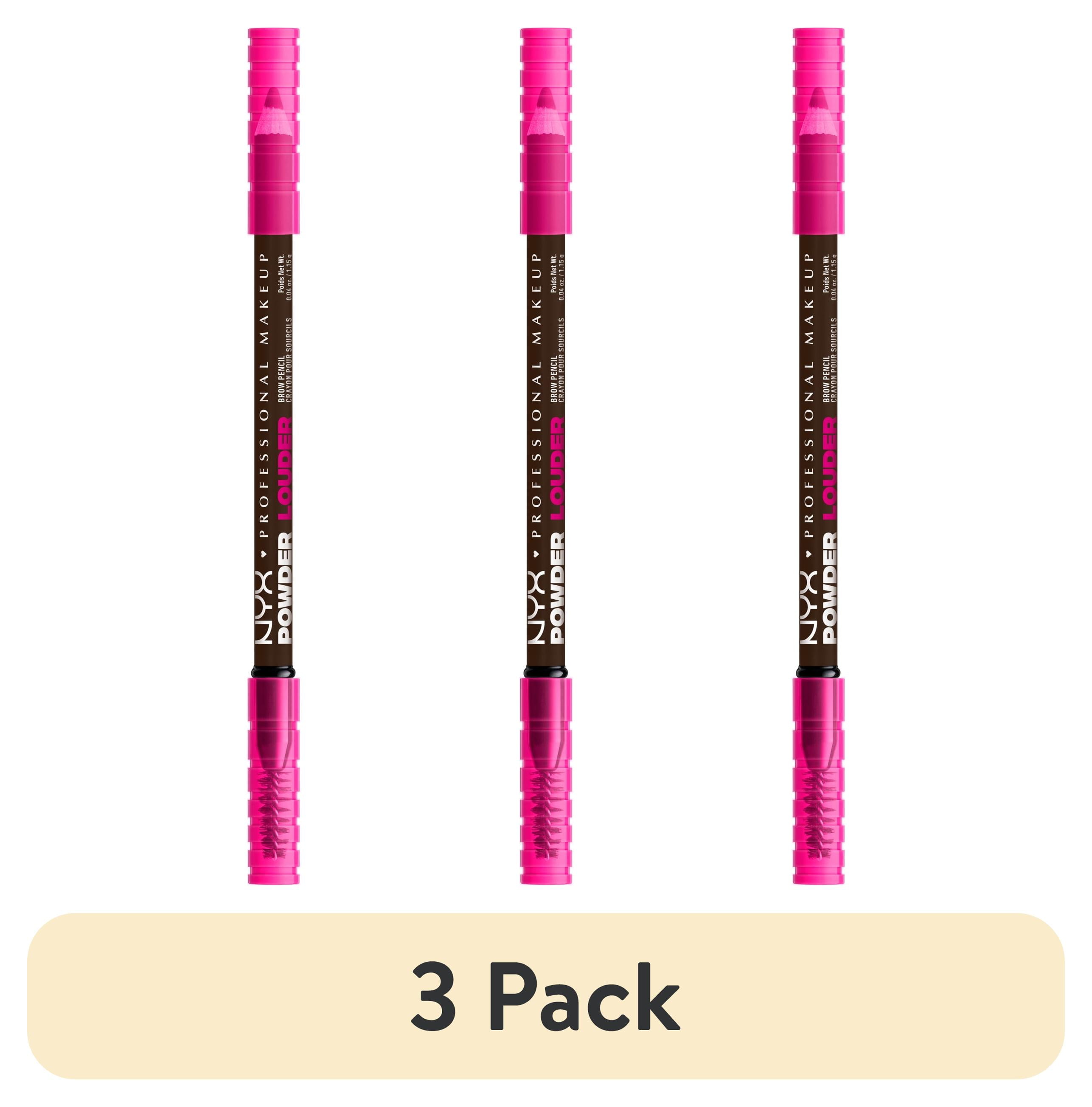 (3 pack) NYX Professional Makeup Brow Powder Louder, Brow Pencil, Deep Brown, 1 Count, Deep Brown, 0.04 oz