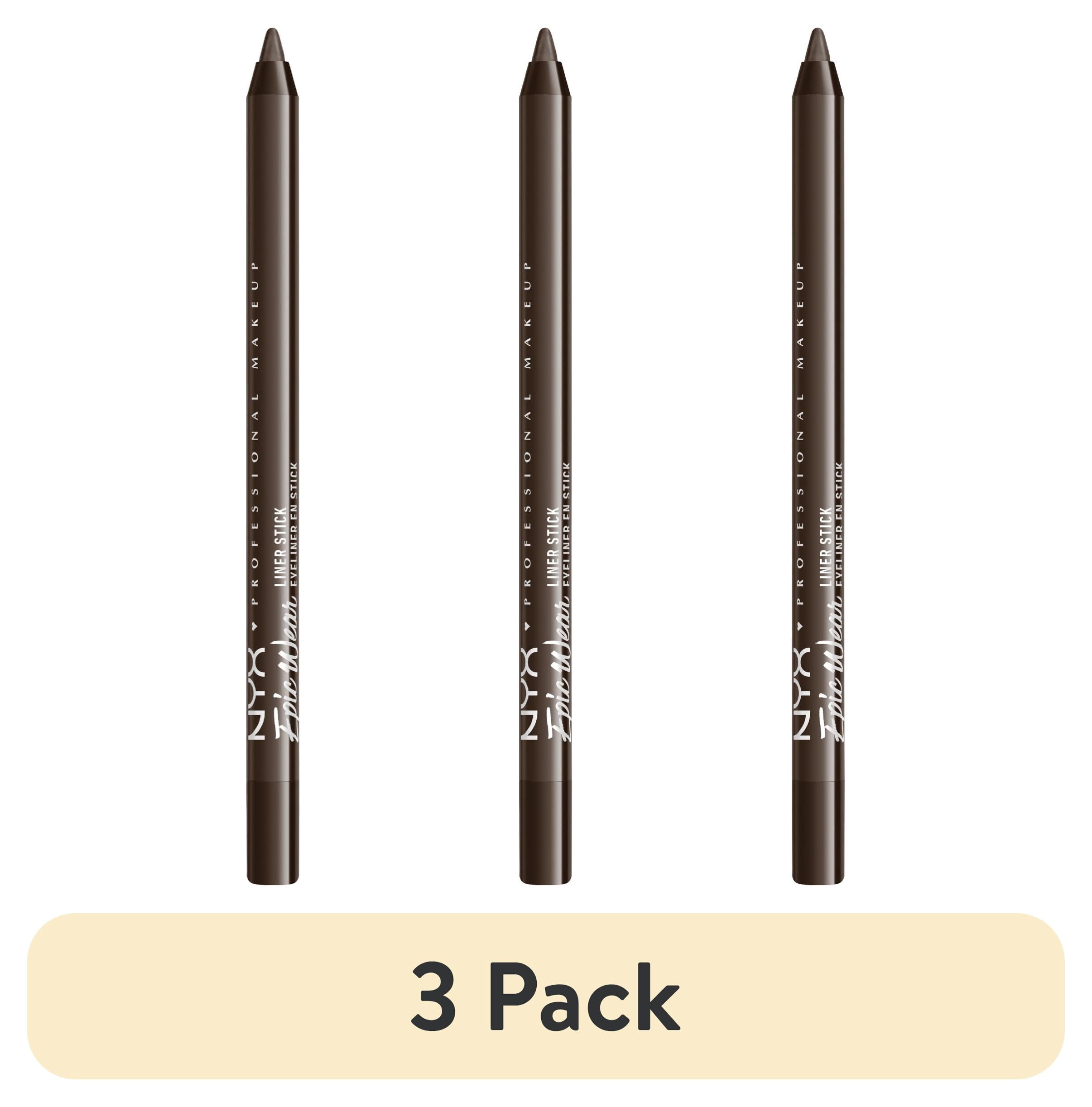 (3 pack) NYX Professional Makeup Epic Wear Liner Sticks, Long-Lasting Waterproof Eyeliner Pencil, Deepest Brown, 1 Count