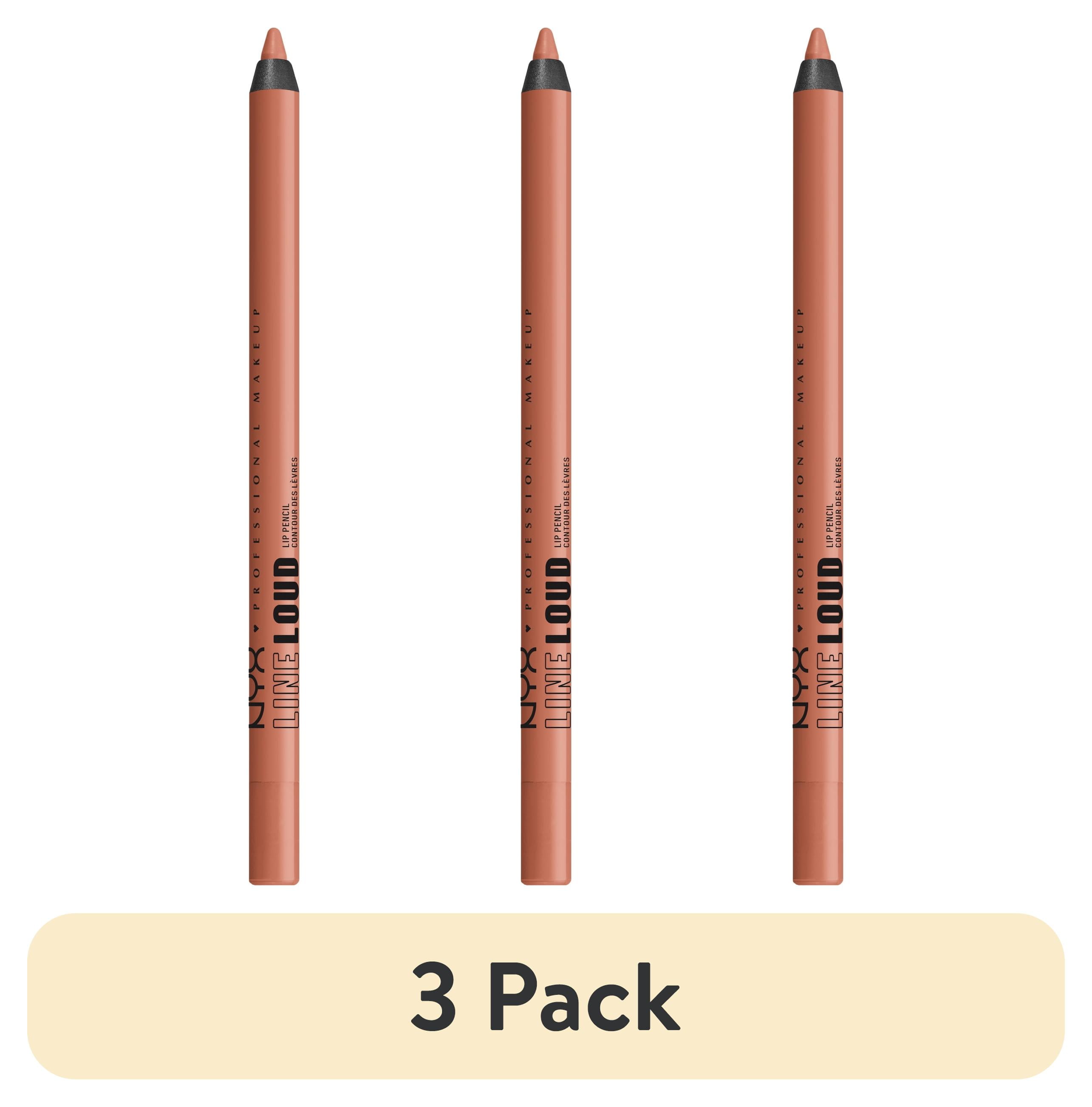 (3 pack) NYX Professional Makeup Line Loud Lip Liner, Longwear Matte Lip Pencil, Daring Damsel