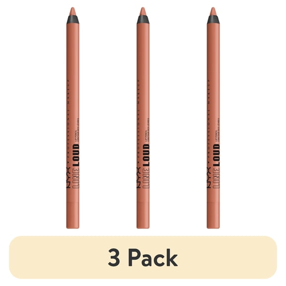 (3 pack) NYX Professional Makeup Line Loud Lip Liner, Longwear Matte Lip Pencil, Daring Damsel