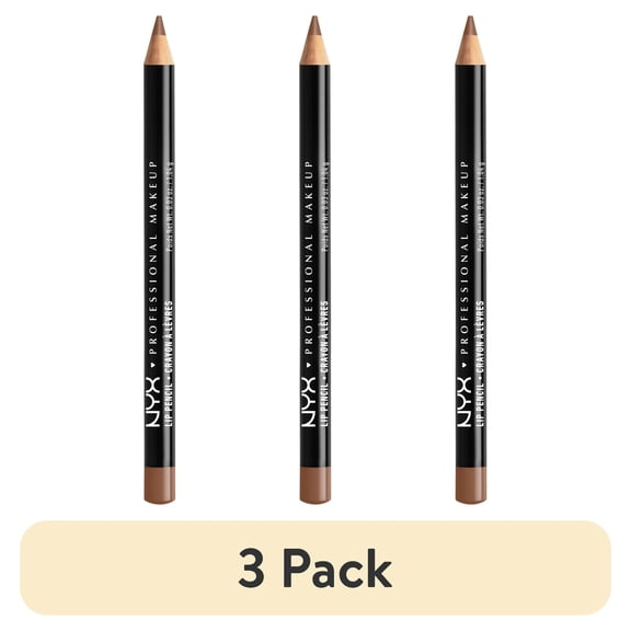 (3 pack) NYX Professional Makeup Slim Lip Pencil, Long-Lasting Creamy Lip Liner, Nude Truffle, 0.035 oz