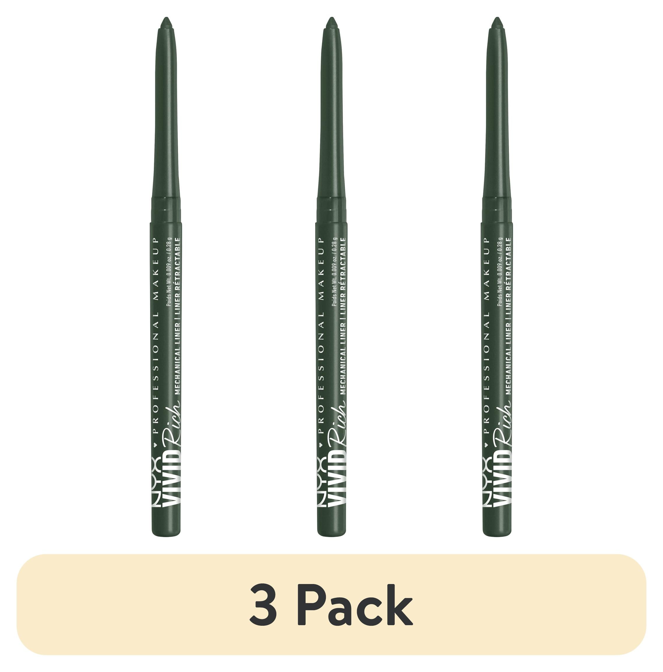 (3 pack) NYX Professional Makeup Vivid Rich Mechanical Eyeliner Pencil, Emerald Empire