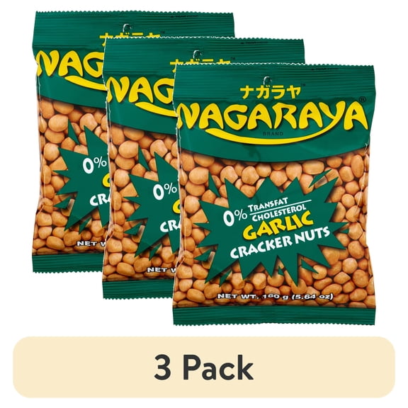 (3 pack) Nagaraya Cracker Nuts-Garlic, 5.6 Ounce