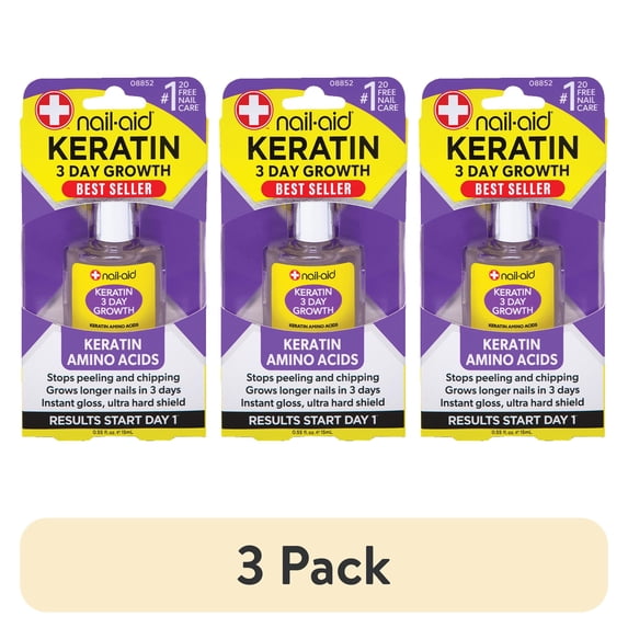 (3 pack) Nail-Aid 3 Day Growth Keratin Amino Acids Formula, 0.55 Fl Oz