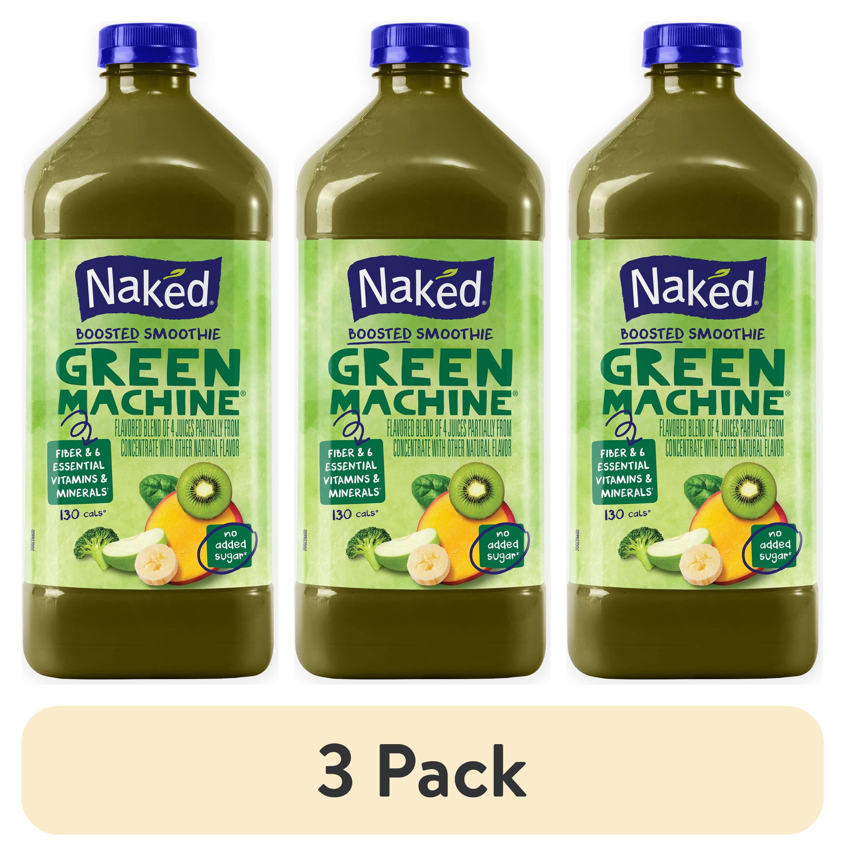 (3 pack) Naked Juice Green Machine Flavored 100% Juice Smoothie Blend, 64 fl oz