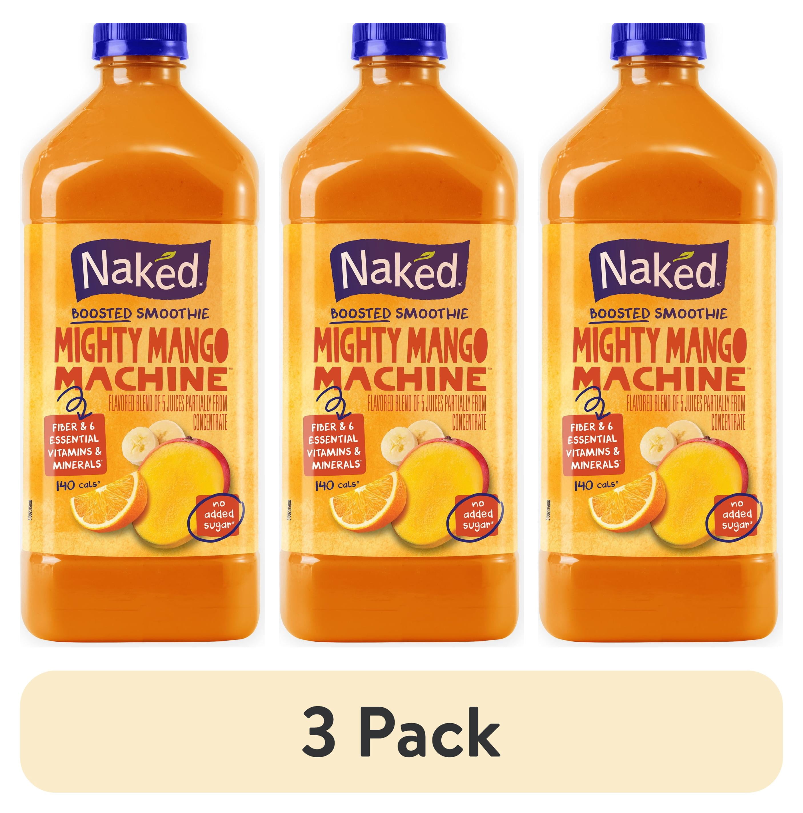 (3 pack) Naked Boosted Smoothie Mighty Mango Machine, 64 fl oz Bottle