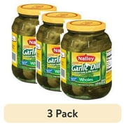 (3 pack) Nalley Garlic Dill Pickle Wholes, Gluten-Free, 46 fl oz Jar