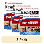 (3 pack) Nasalcease Stop Bleeding , 5 Sterile Packings, Each