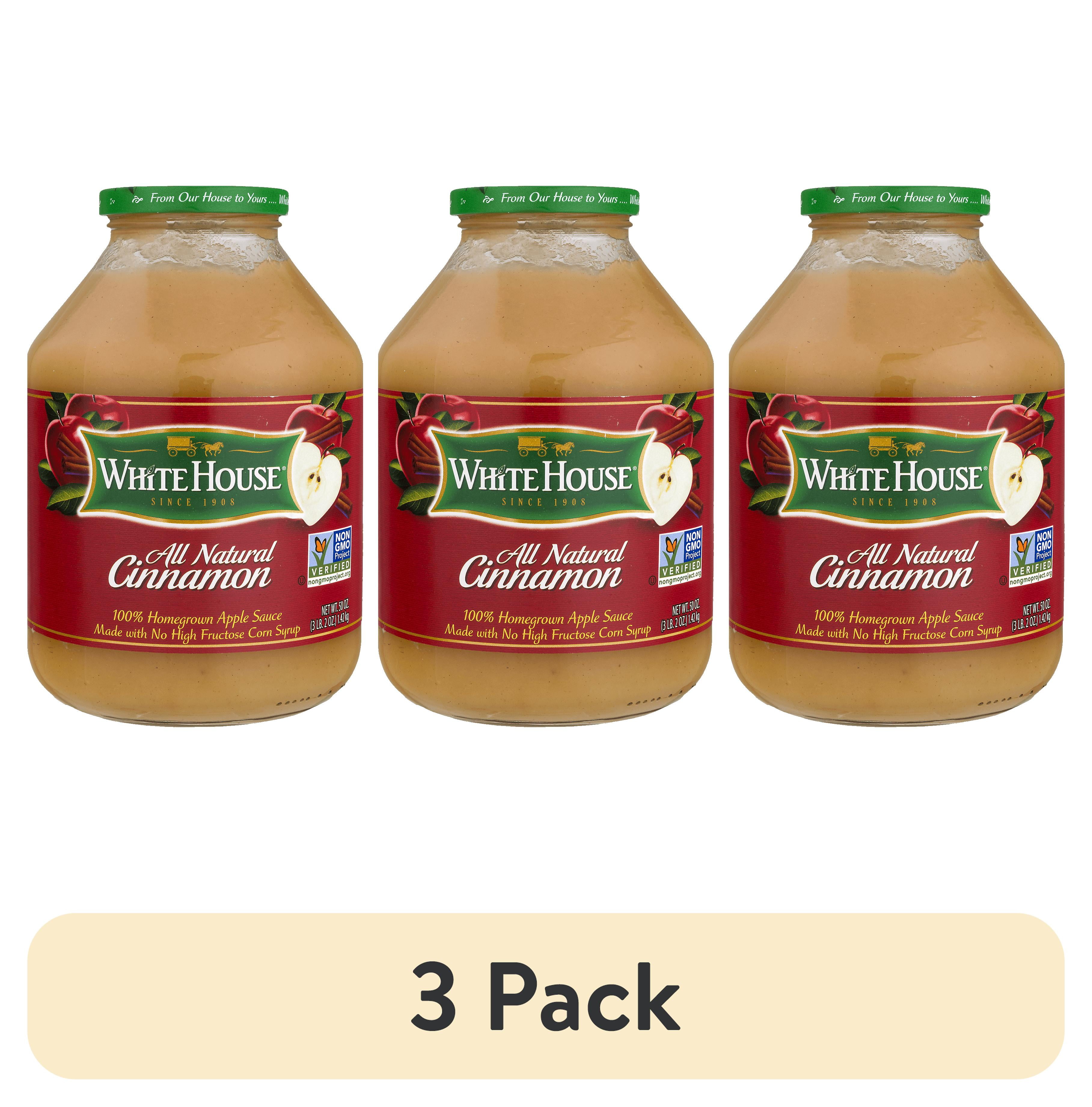 (3 pack) White House All-Natural Cinnamon Applesauce, 48 oz Jar