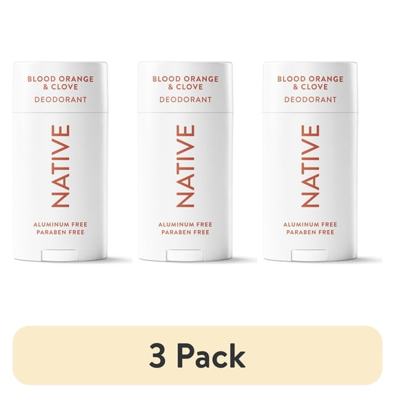(3 pack) Native Aluminum Free Deodorant For Men, 72 Hour Solid Deodorant Stick, Vanilla & Sandalwood, 2.65Oz