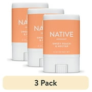 (3 pack) Native Deodorant Sweet Peach & Nectar Mini Travel Size 0.35 oz.