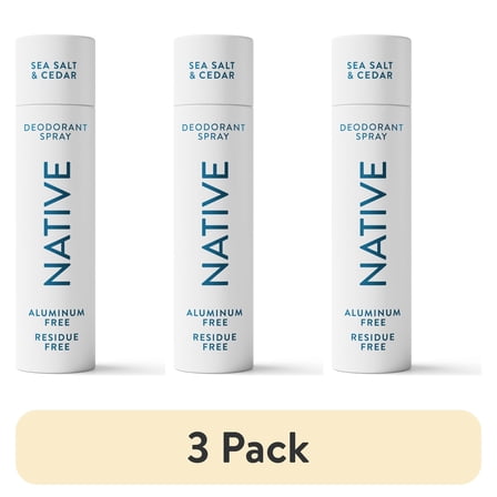 (3 pack) Native Deodorant Spray Sea Salt & Cedar, 3.5oz