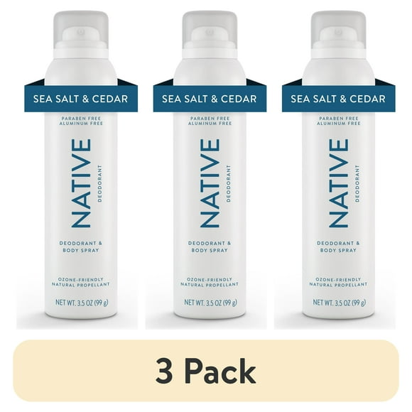 (3 pack) Native Sea Salt & Cedar Deodorant Spray 3.5oz