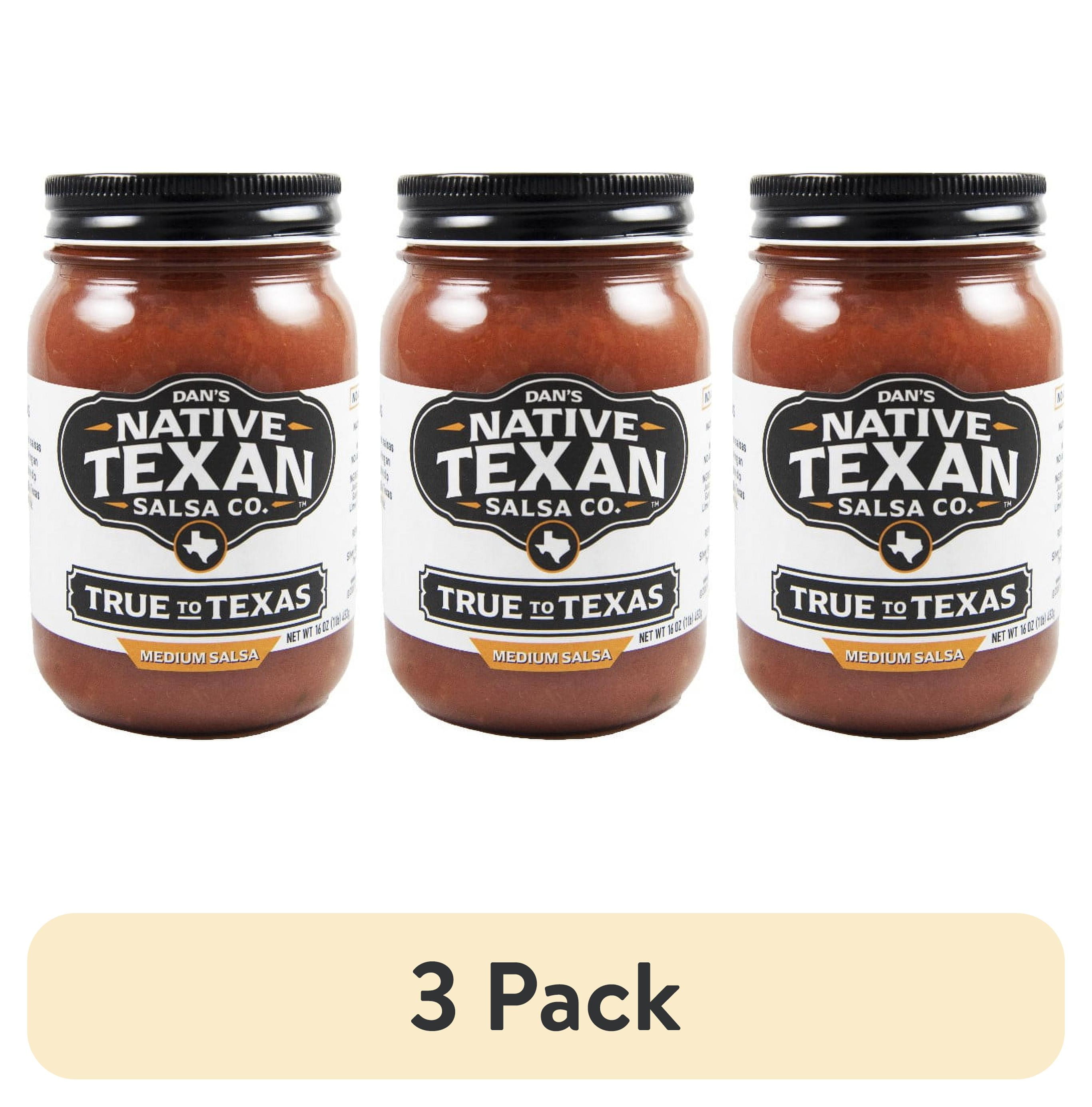 (3 pack) Native Texan True To Texas Medium Salsa, 16 oz Jar