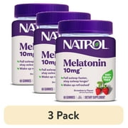 (3 pack) Natrol® 10mg Melatonin Gummies, Sleep Support for Adults, Melatonin Supplements for Sleeping, 60 Strawberry-Flavored Gummies, 30 Day Supply