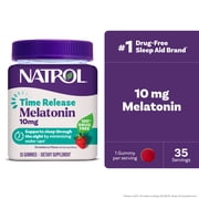 3 pack Natrol  Time Release Melatonin 10mg, Adult Sleep Gummies, Strawberry-Flavored Gummies, 35 Servings