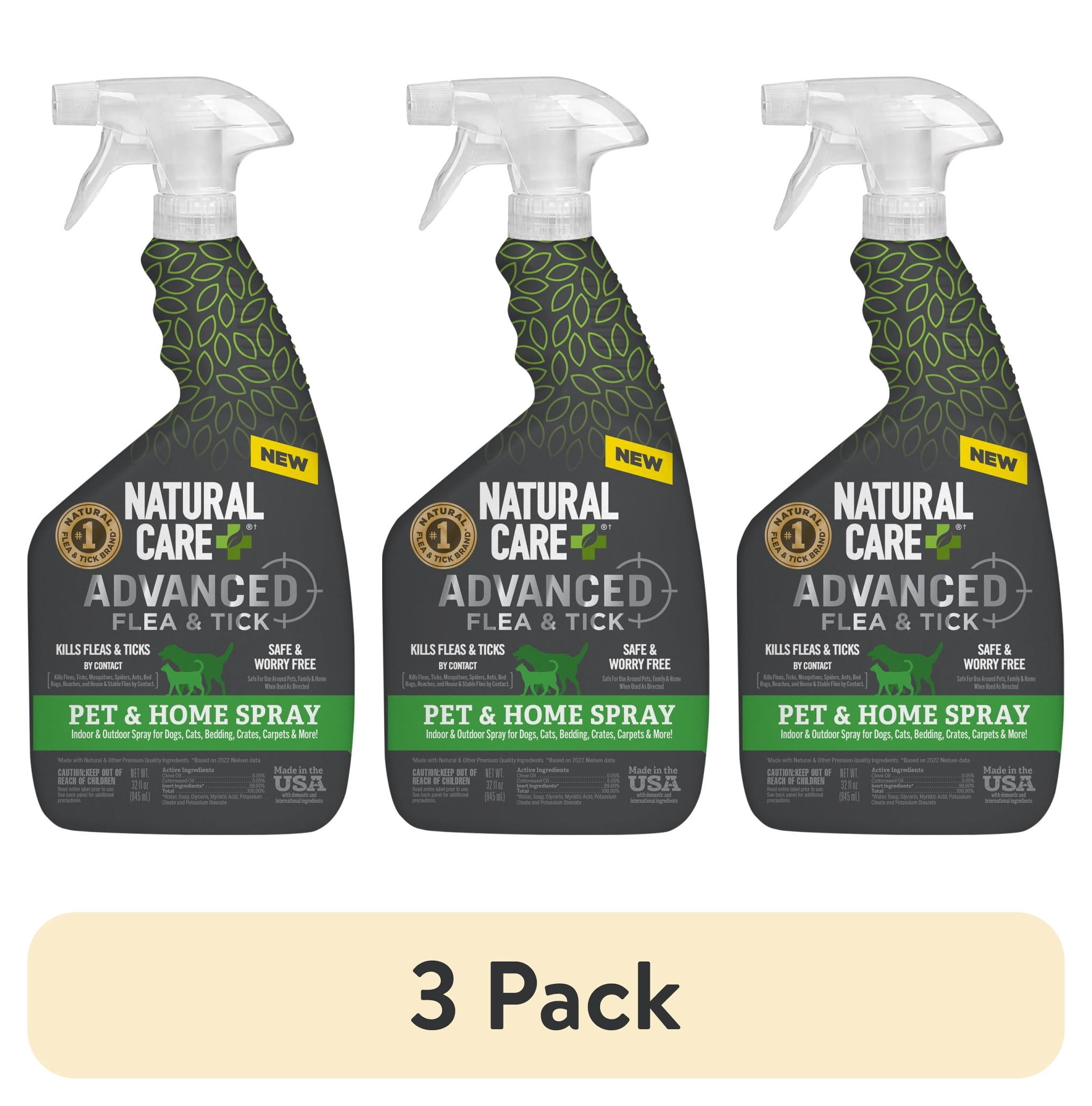 (3 pack) Natural Care Advanced Flea And Tick Home Spray For Pets, 32 fl oz