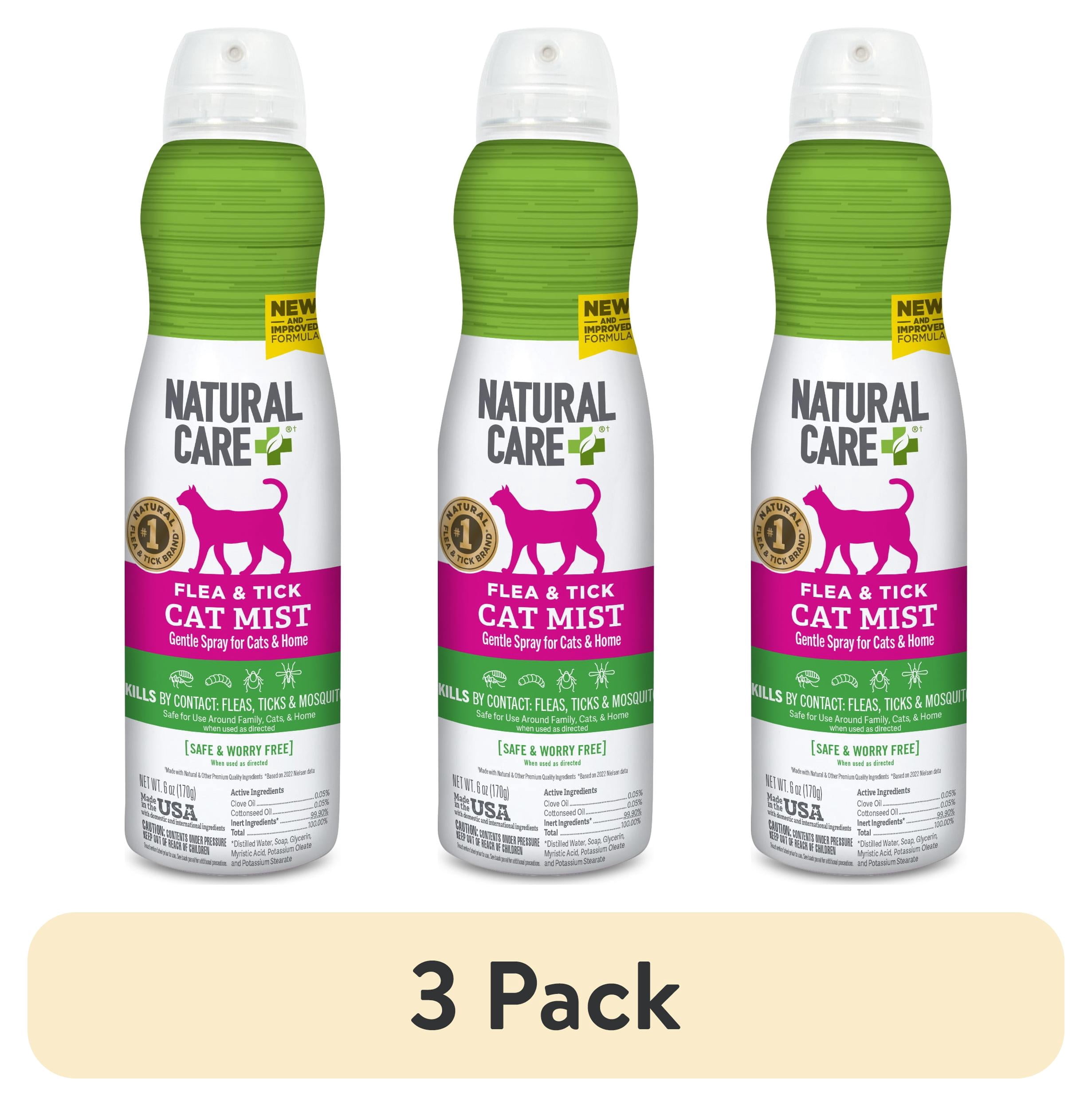 (3 pack) Natural Care Flea & Tick Spray for Cats - 6oz.