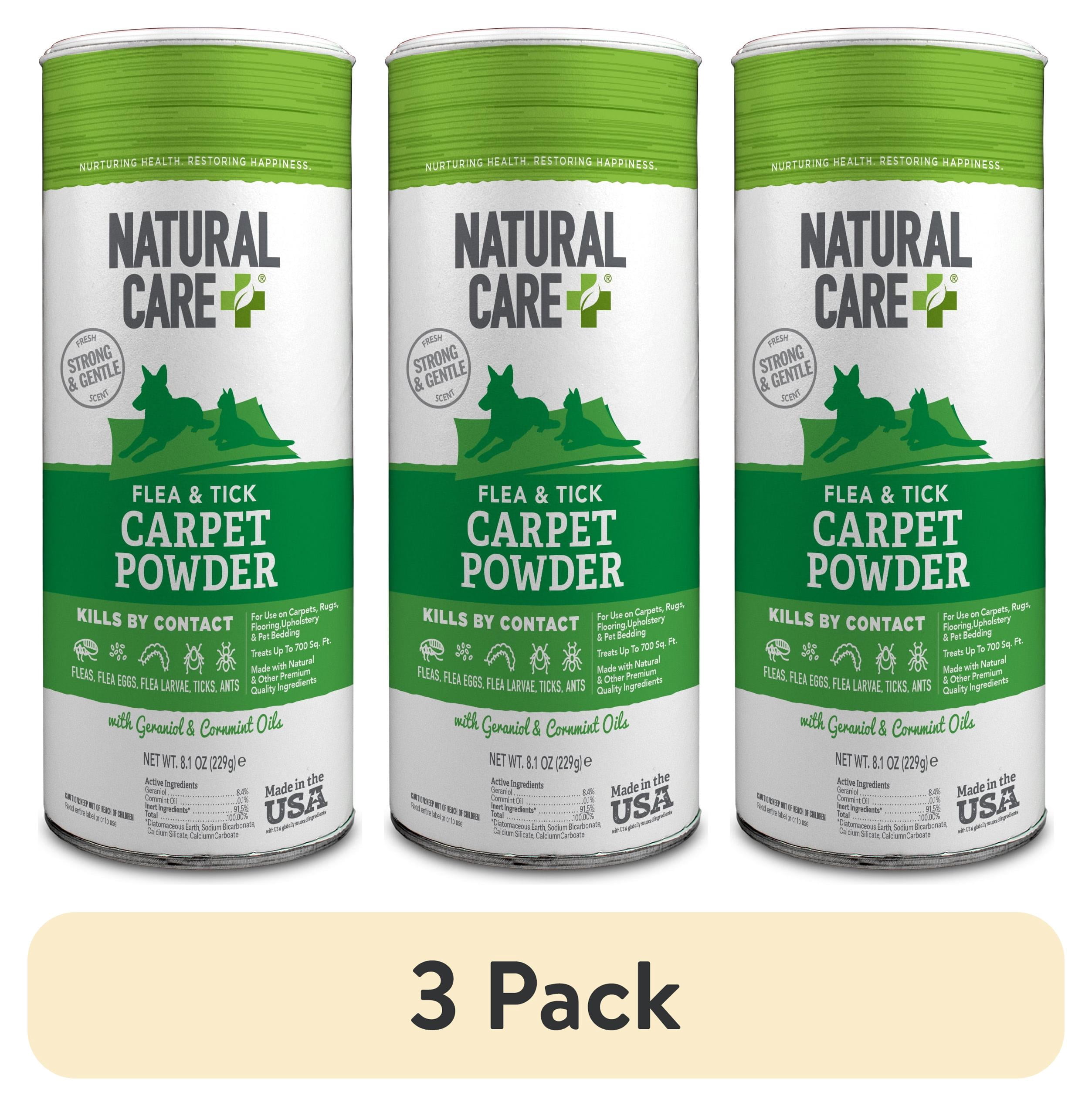 (3 pack) Natural Care Flea and Tick Carpet Powder - 8.1 Ounce Canister