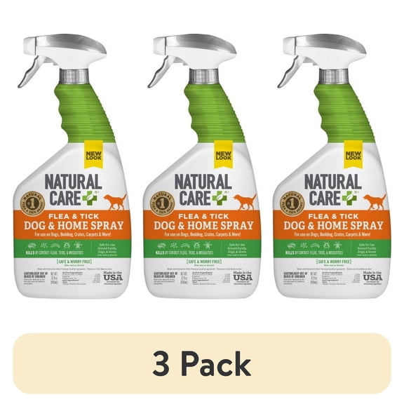 (3 pack) Natural Care Flea and Tick Repellent Spray for Dogs and Home - 32 oz