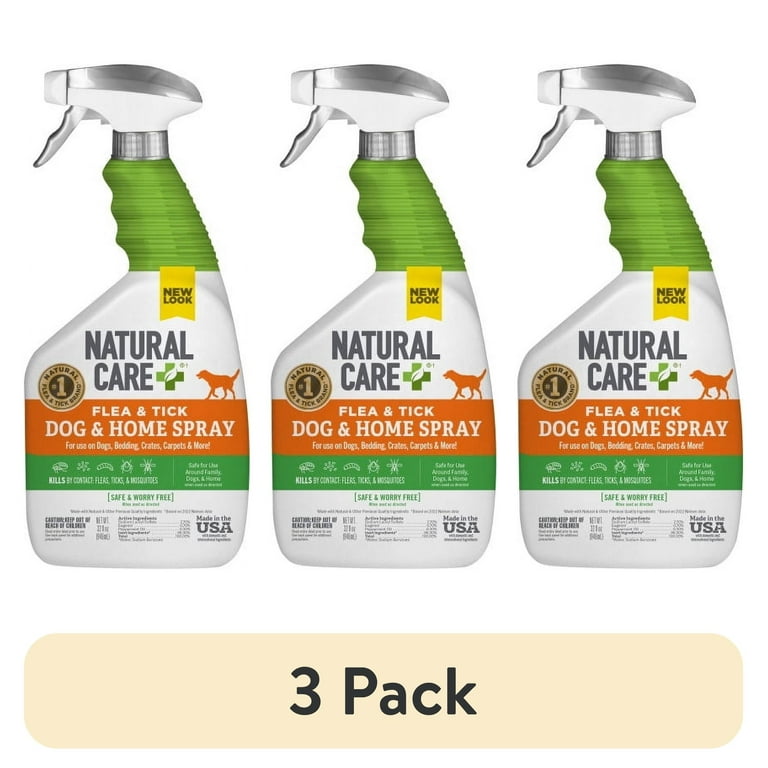 pack) Natural Care Flea and Tick Repellent Spray for Dogs and