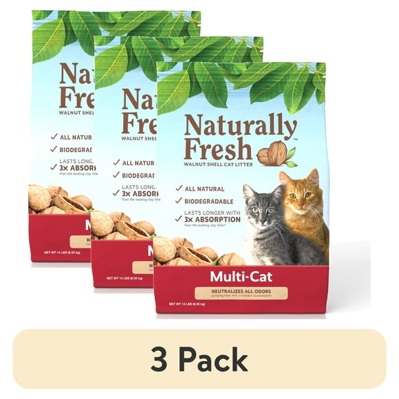 (3 pack) Naturally Fresh Multi-Cat Eco-Friendly Cat Litter 14 lb. Bag