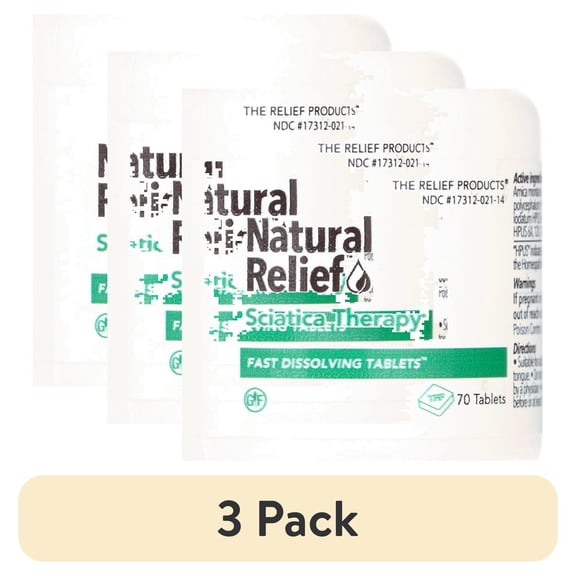 (3 pack) Natural Relief, Sciatica Therapy® Fast Dissolving Tablets, 70 count