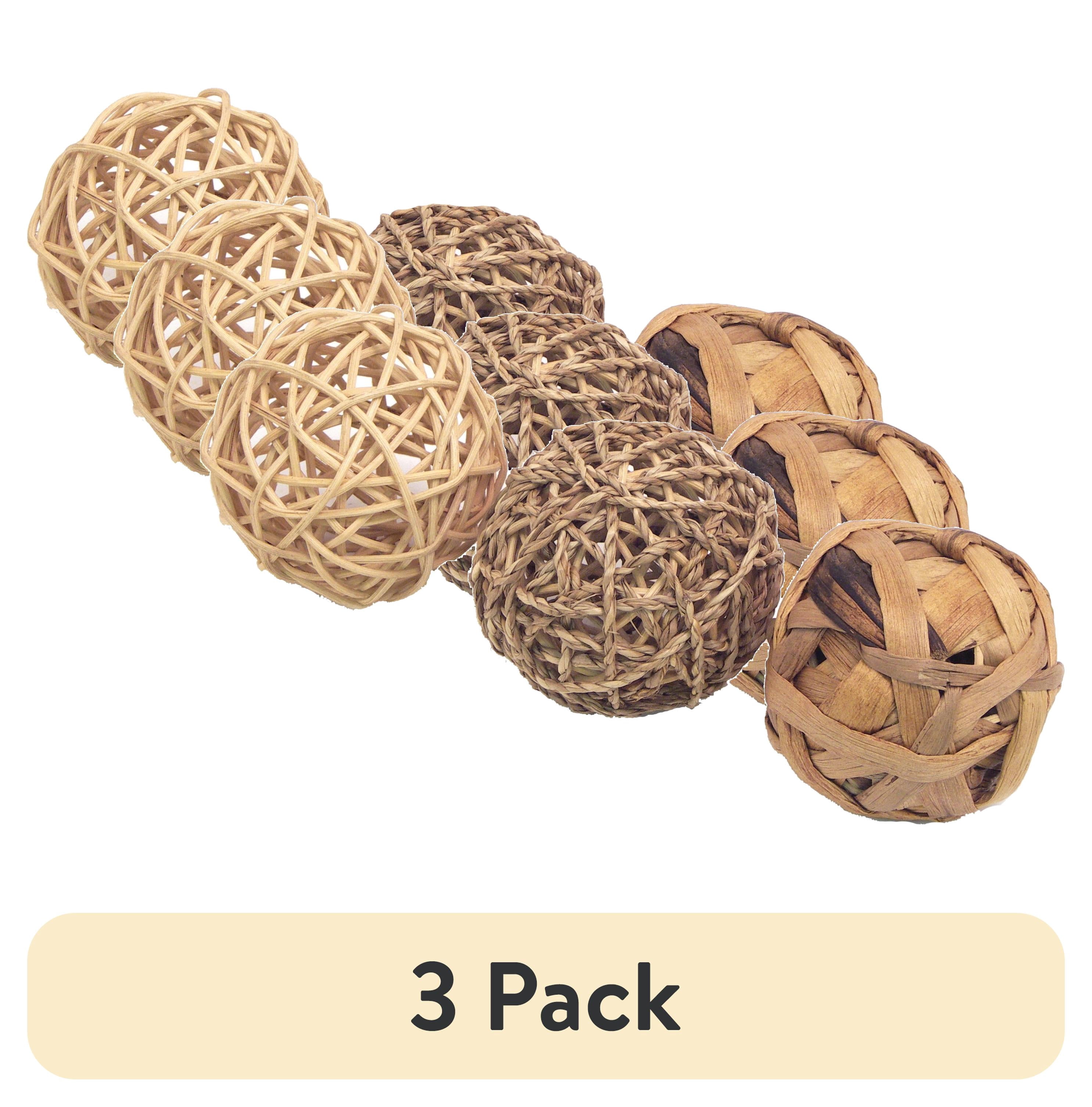 (3 pack) Naturals Rosewood Trio of Fun Balls Animal Toy, Small