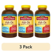 (3 pack) Nature Made Omega 3 Fish Oil 1200mg One per Day Softgels, Fish Oil Supplements, 290 Count