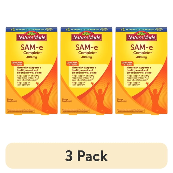 (3 pack) Nature Made SAM-e Complete 400 mg Tablets, Dietary Supplement for Mood Support, 36 Count