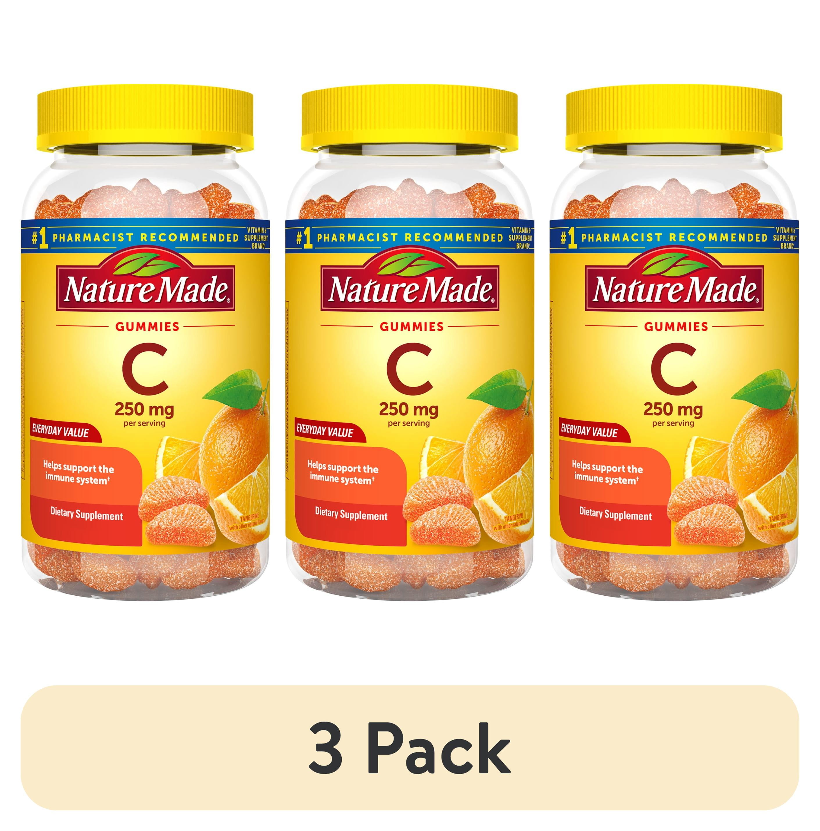 (3 pack) Nature Made Vitamin C 250 mg Per Serving Gummies, Dietary Supplement, 120 Count