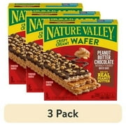 (3 pack) Nature Valley Wafer Bars, Peanut Butter Chocolate, 5 Bars, 6.5 oz
