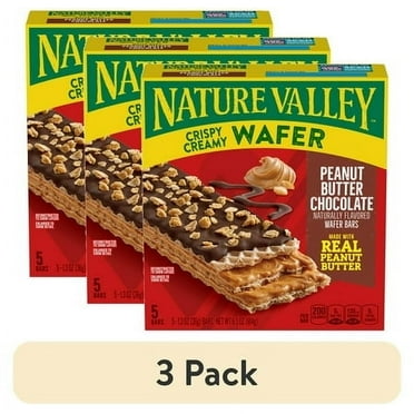 (3 pack) Nature Valley Wafer Bars, Peanut Butter Chocolate, 5 Bars, 6.5 oz