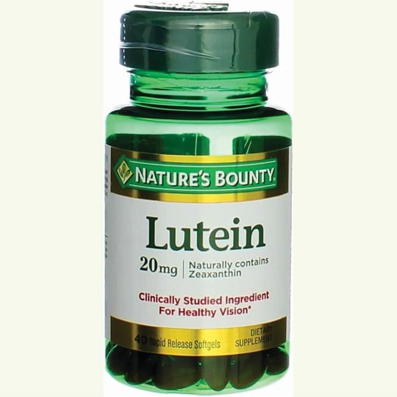 (3 pack) Nature's Bounty Lutein Softgels, 20 Mg, 40 Ct