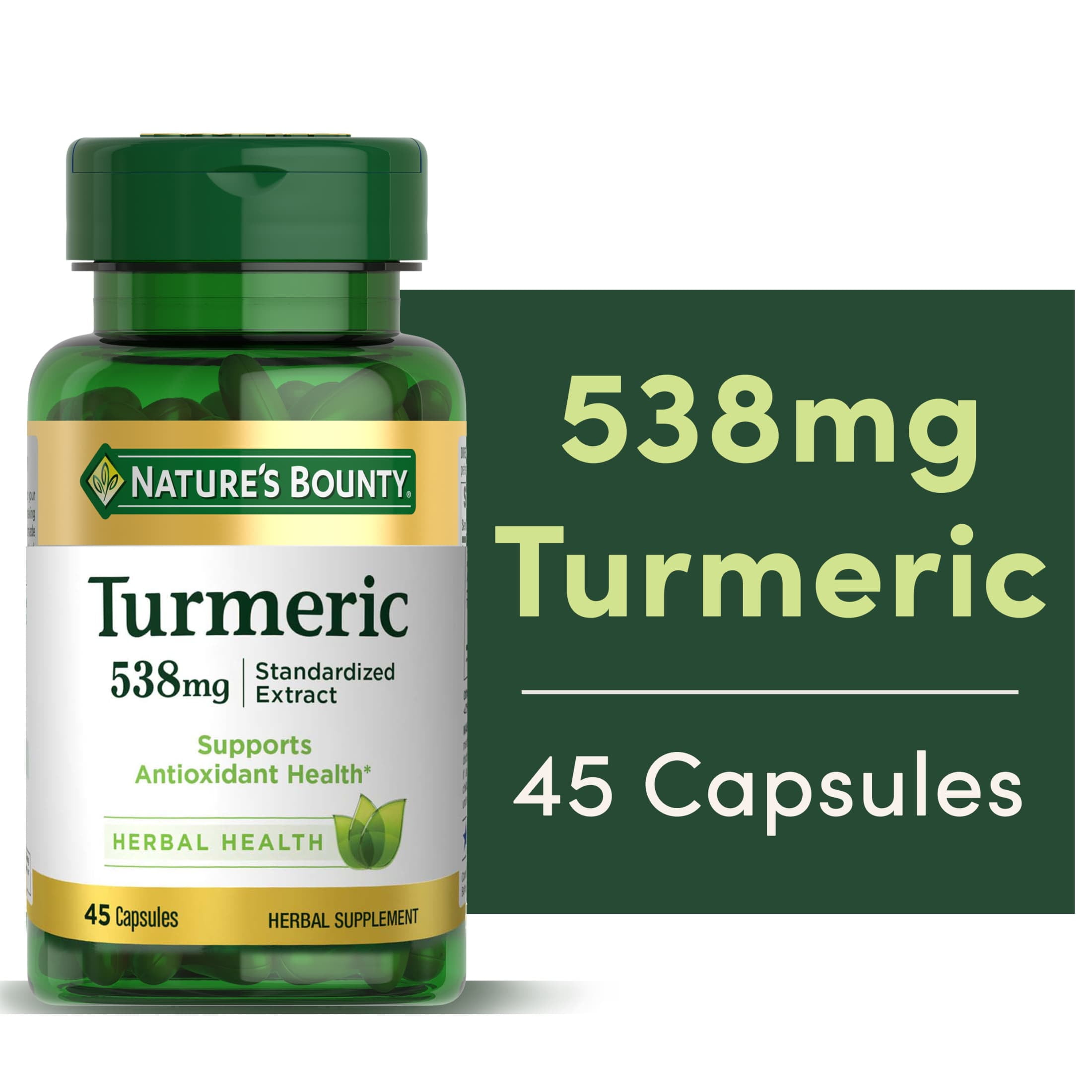 (3 pack) Nature's Bounty® Tumeric 538 mg Standardized Extract, 45 Capsules