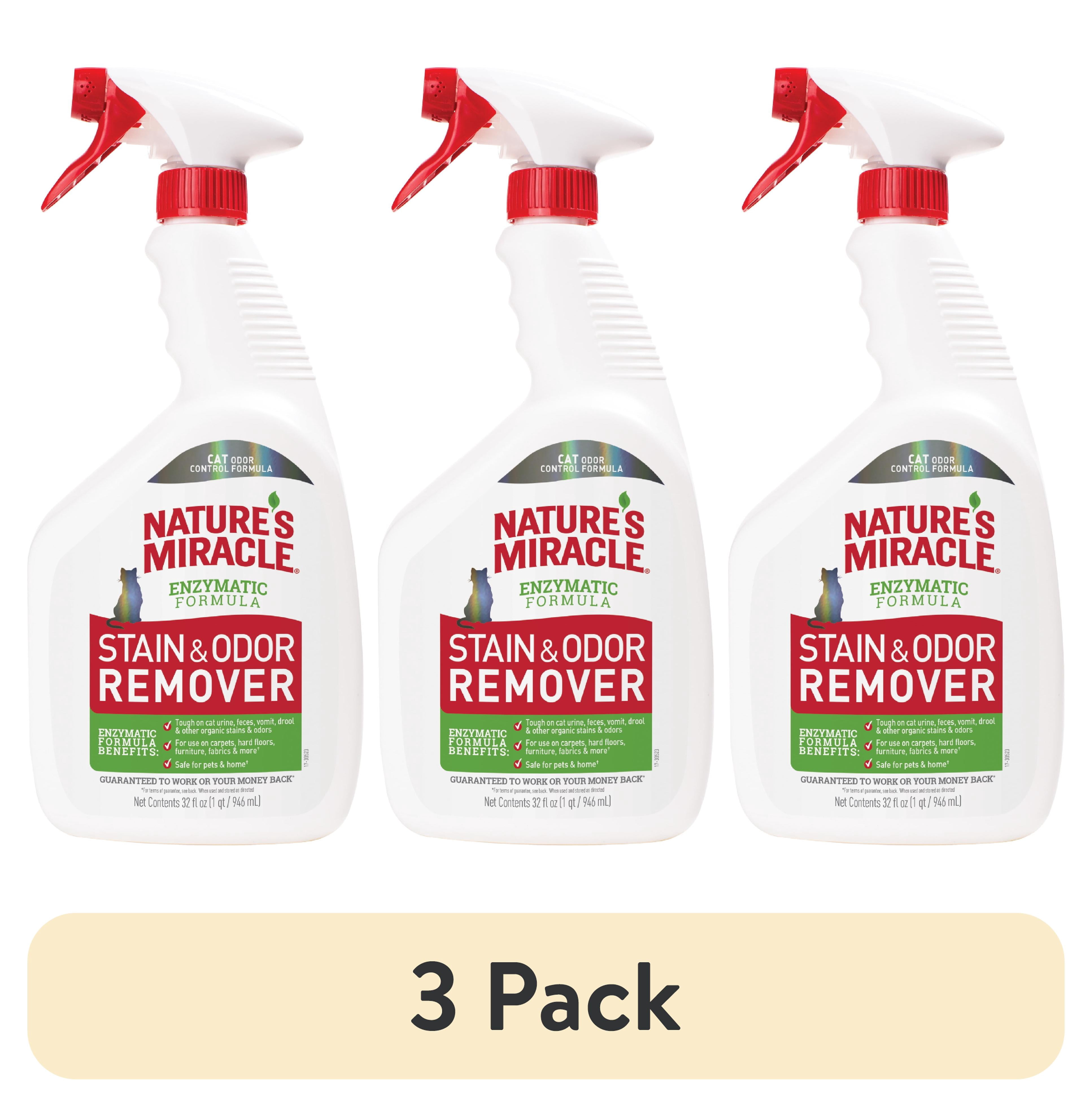 (3 pack) Nature’s Miracle Cat Stain and Odor Remover, 32 oz