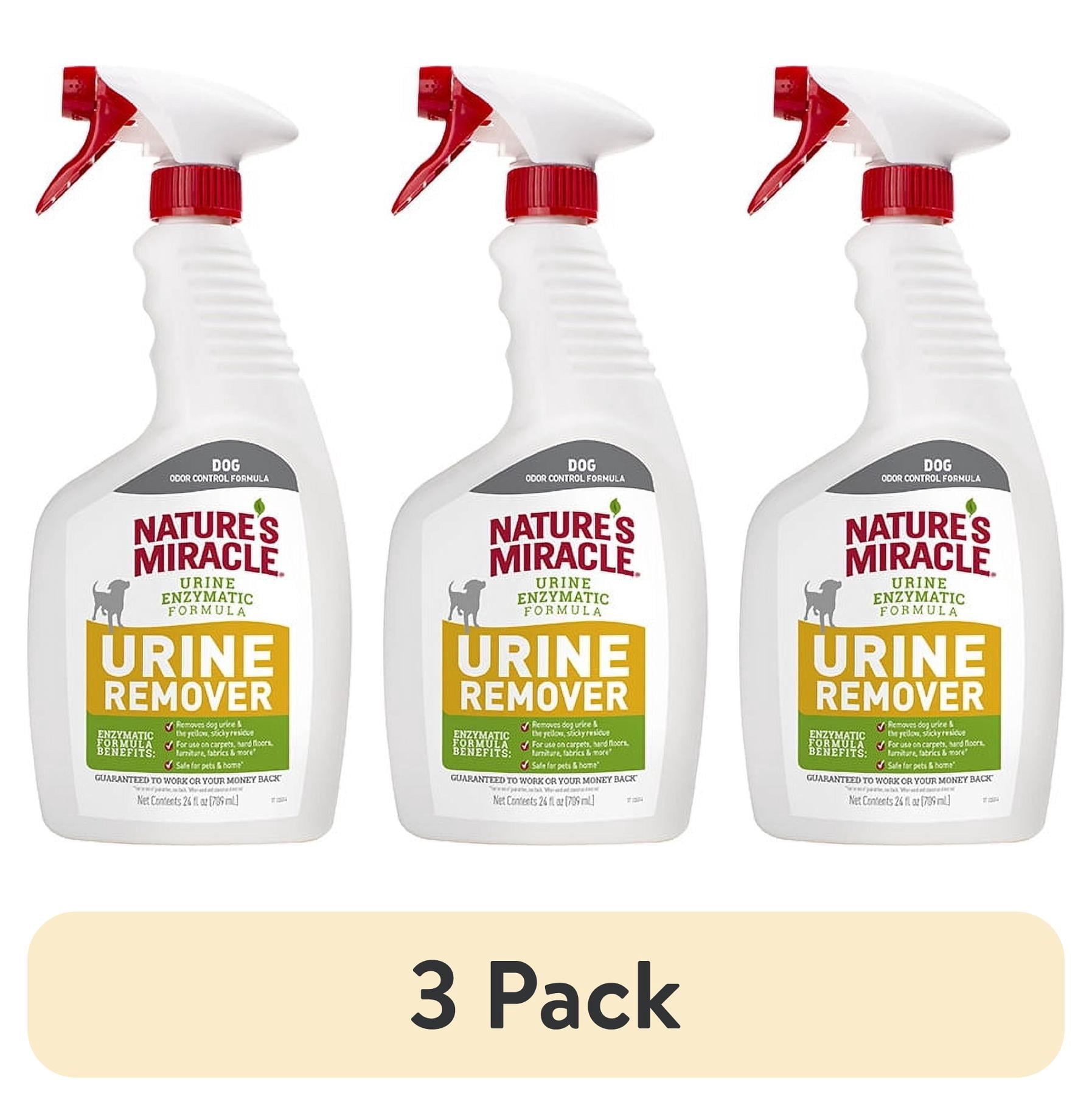 (3 pack) Nature’s Miracle Dog Urine Remover Enzymatic Formula, for Carpet, Hard Floors, Fabric and Furniture, 24 oz.