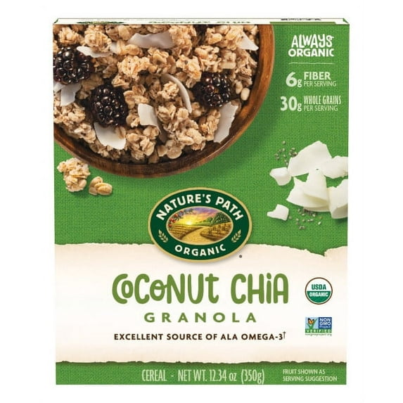 (3 pack) Nature's Path Organic Granola, Coconut Chia, 12.34oz Box