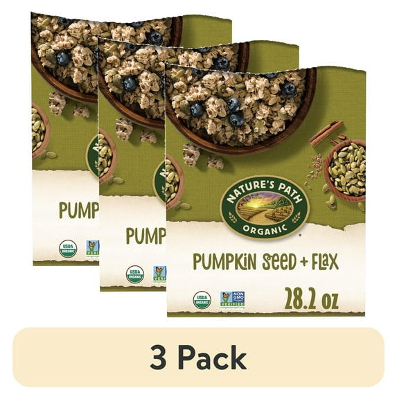 (3 pack) Nature's Path Organic Granola, Pumpkin Seed + Flax, 28.2oz Box