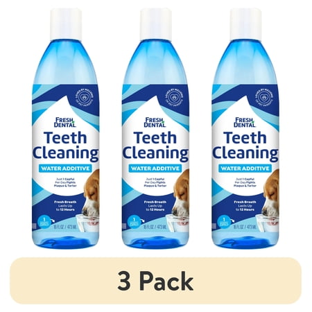 (3 pack) Naturel Promise Fresh Dental Water Additive for Dogs Unscented, 1 16 fl oz Bottle