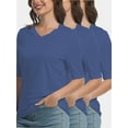 thumbnail image 1 of 3-pack Navy blue Women's V Neck T Shirts Basic Summer Tees Casual Half Sleeve Tops, 1 of 4