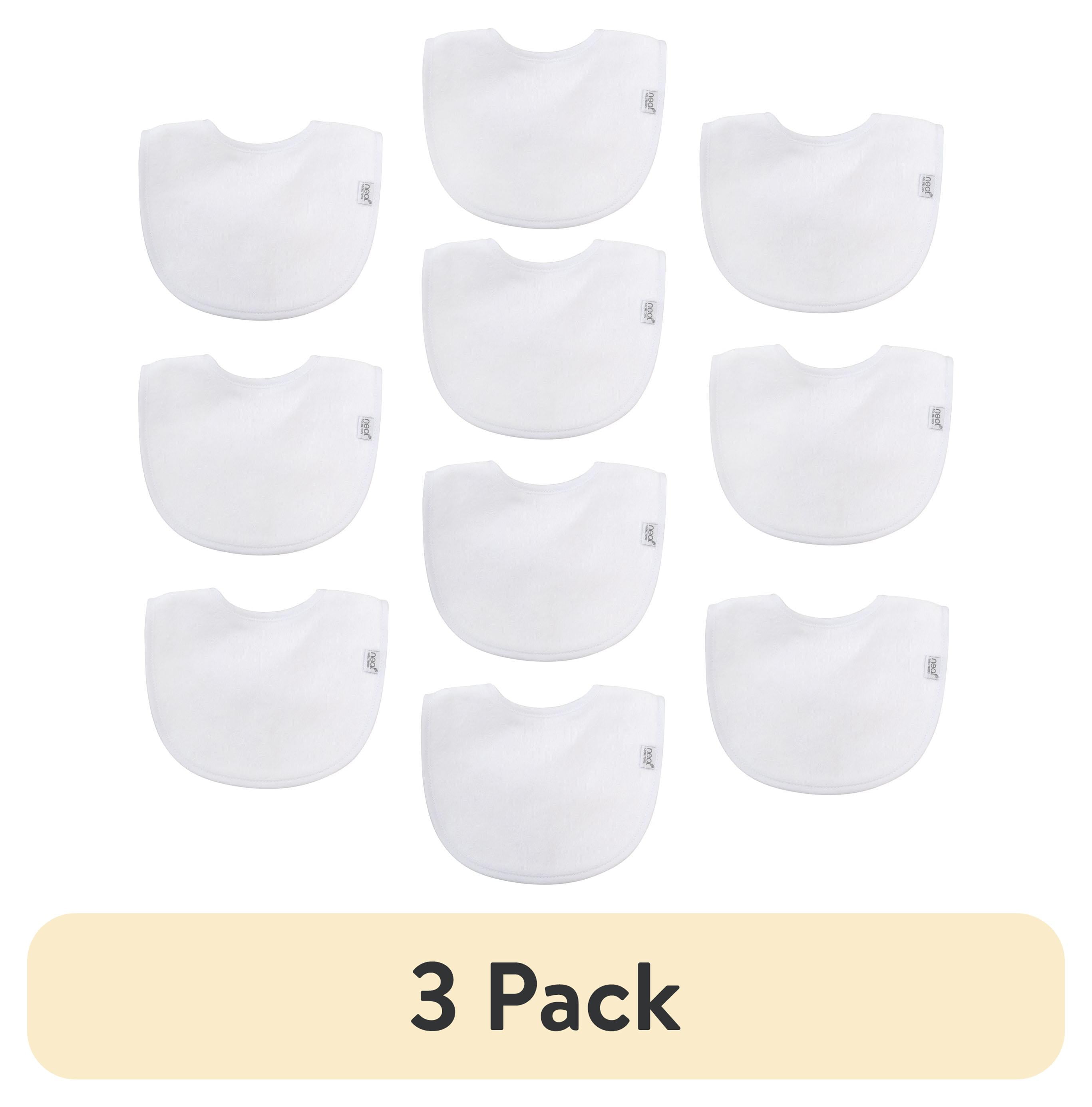(3 pack) Neat Solutions 10 Pack Unisex White Solid Infant Bib