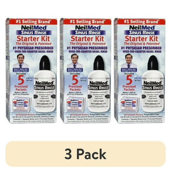 (3 pack) NeilMed Sinus Rinse Starter Kit 1 Kit