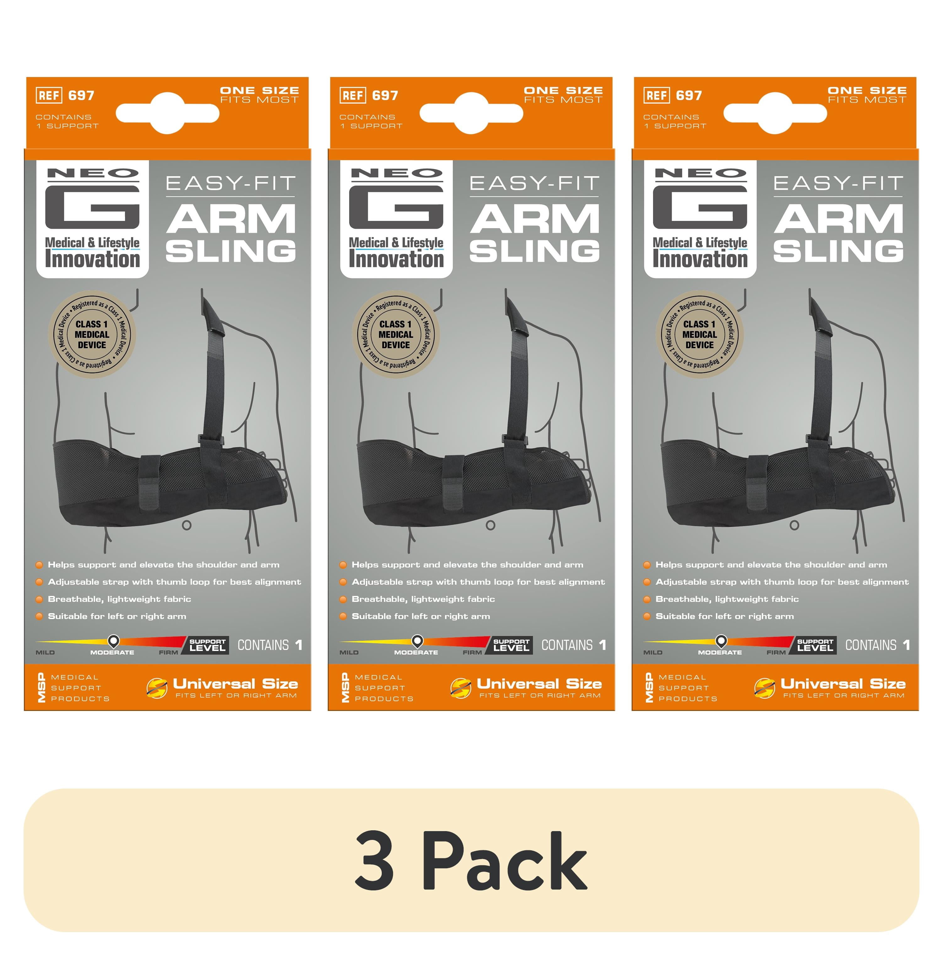 (3 pack) Neo G Easy-Fit Adjustable Arm Sling With Comfort Pad - One Size FSA/HSA Eligible