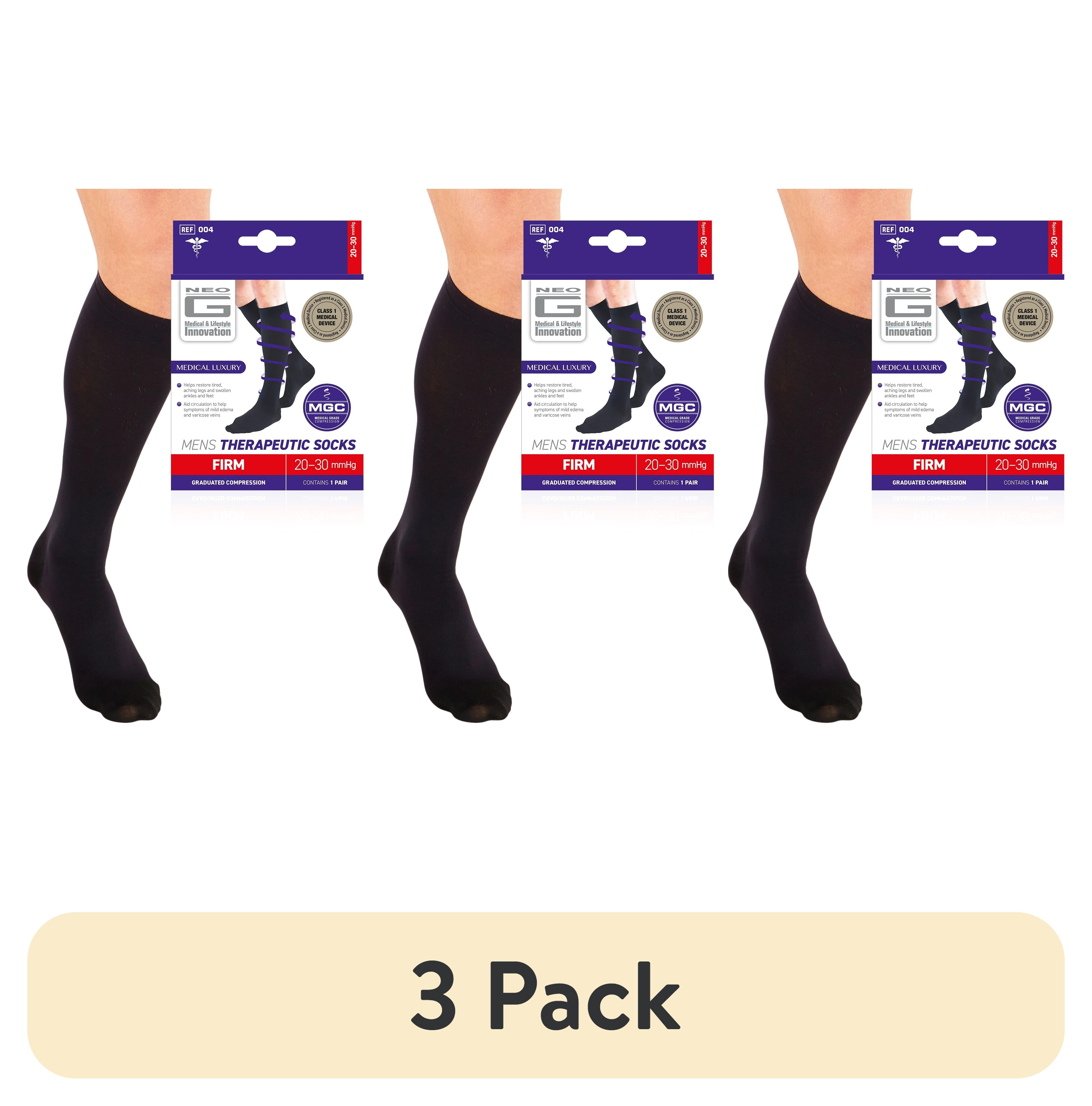(3 pack) Neo G Men's Therapeutic Socks (20-30mmHg) - x-Large, Black